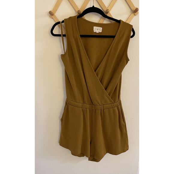 Loft Lou & Gray Romper Women's Small Gold Signature Soft Crossover Sleeveless - Picture 2 of 9